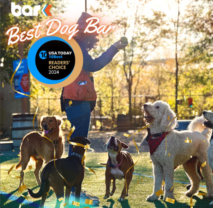 BarK Kansas City, BarK OKC, and BarK St. Louis have been voted best dog bar in a Readers' Choice vote by US Today. 